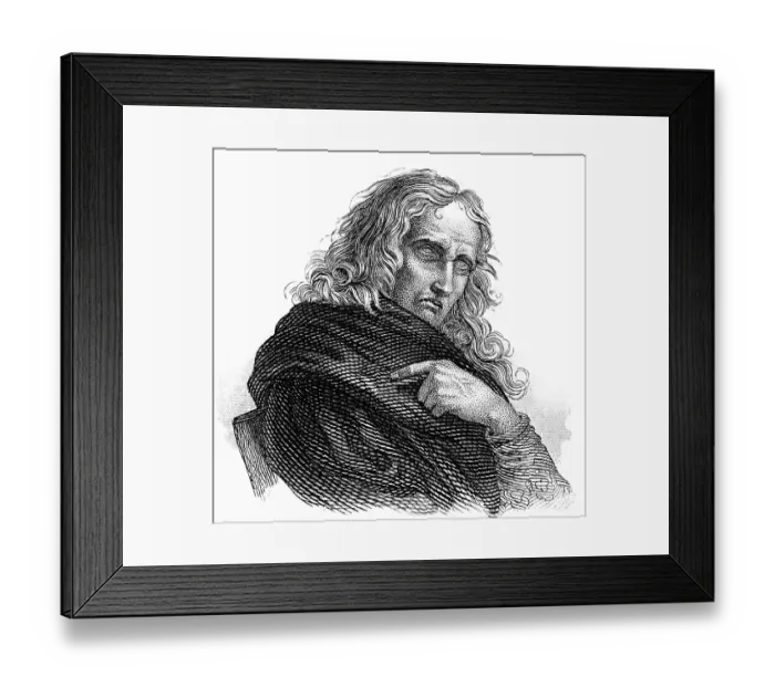 Framed Print : Portrait of John Milton, 1608 - 1674 Framed Print : Portrait of John Milton, 1608 - 1674