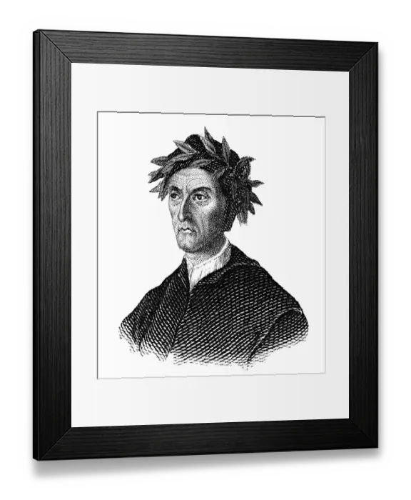 Framed Print : Portrait of Dante Alighieri, 1265 - 1321