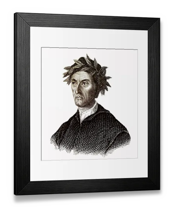Framed Print : Portrait of Dante Alighieri, 1265 - 1321