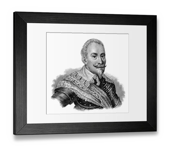 Framed Print : Portrait of Gustav II Adolf, 1594-1632