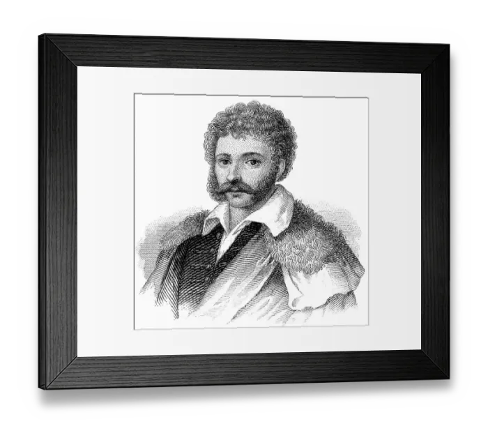 Framed Print : Karoly Kisfaludy, 1788 - 1830, Hungarian dramatist and artist