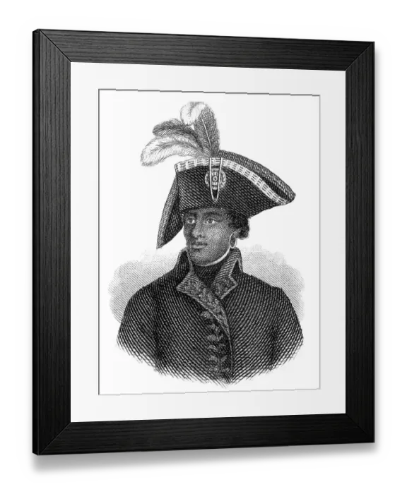 Framed Print : Portrait of Francois-Dominique Toussaint L'Ouverture or Louverture 1743 - 1803