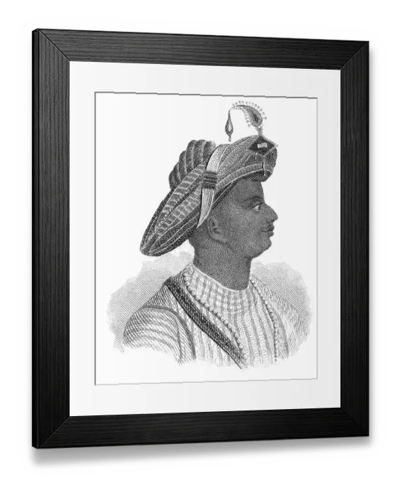 Framed Print : Portrait of Tipu Sultan, or the Tiger of Mysore AKA Mysore Tiger AKA Tippoo Sahib Framed Print : Portrait of Tipu Sultan, or the Tiger of Mysore AKA Mysore Tiger AKA Tippoo Sahib