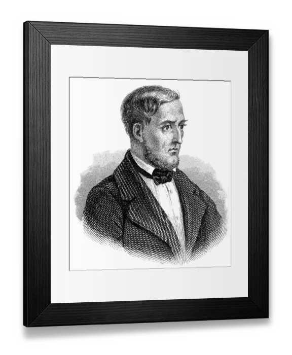 Framed Print : Portrait of Ferdinand Wolf, 1796 - 1866