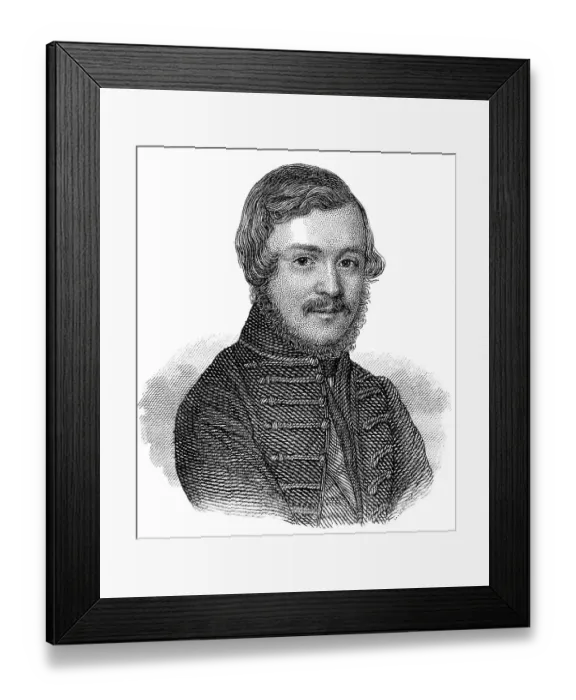 Framed Print : Portrait of Jozsef baron Eoetvoes de Vasarosnameny