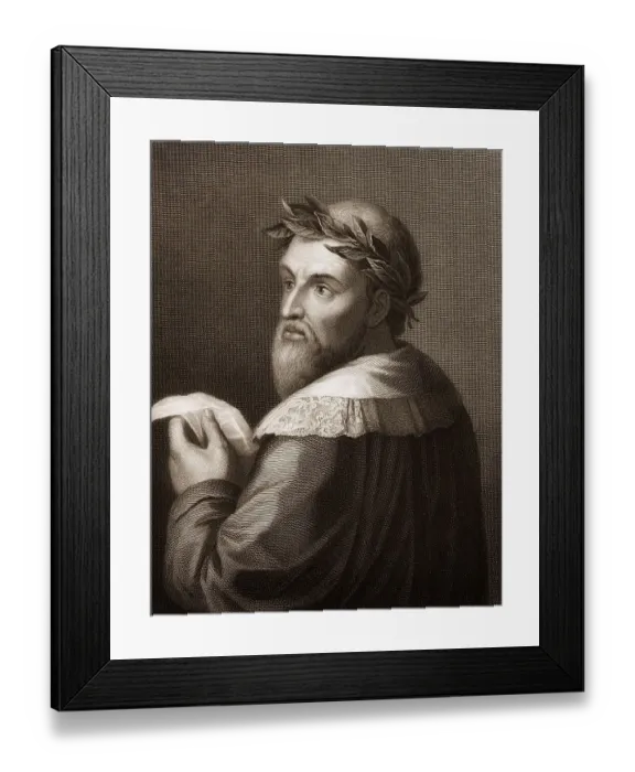 Framed Print : Steel engraving, c. 1860, Ludovico Ariosto or Ariost