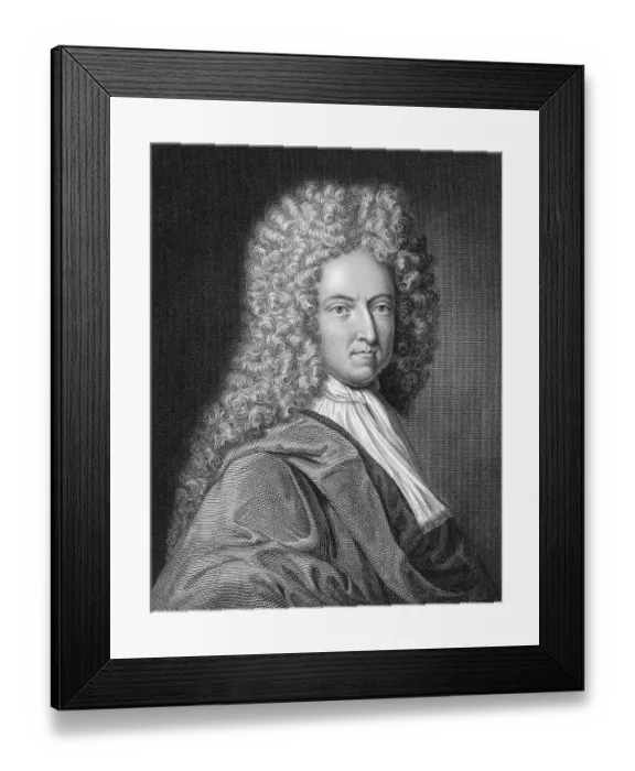 Framed Print : Daniel Defoe, 1661 - 1731, an English dealer