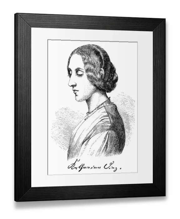 Framed Print : Katharina Diez, 1809-1882, a German writer