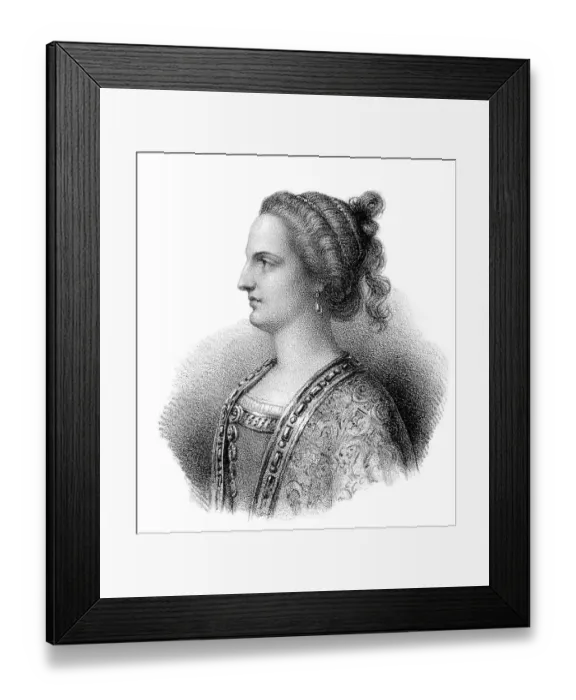 Framed Print : Gisele or Giselle, 715-755, wife to Childeric III