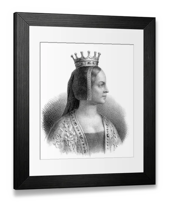 Framed Print : Gerberga of Saxony, Gerberga of France