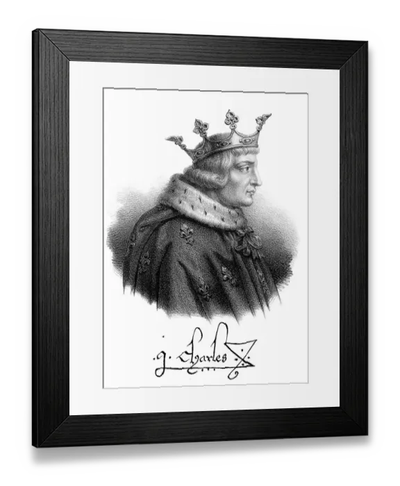 Framed Print : Charles V, Karl V. 1338-1380, called the Wise or le Sage