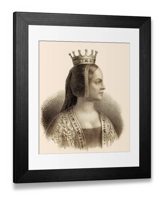 Framed Print : Gerberga of Saxony, Gerberga of France