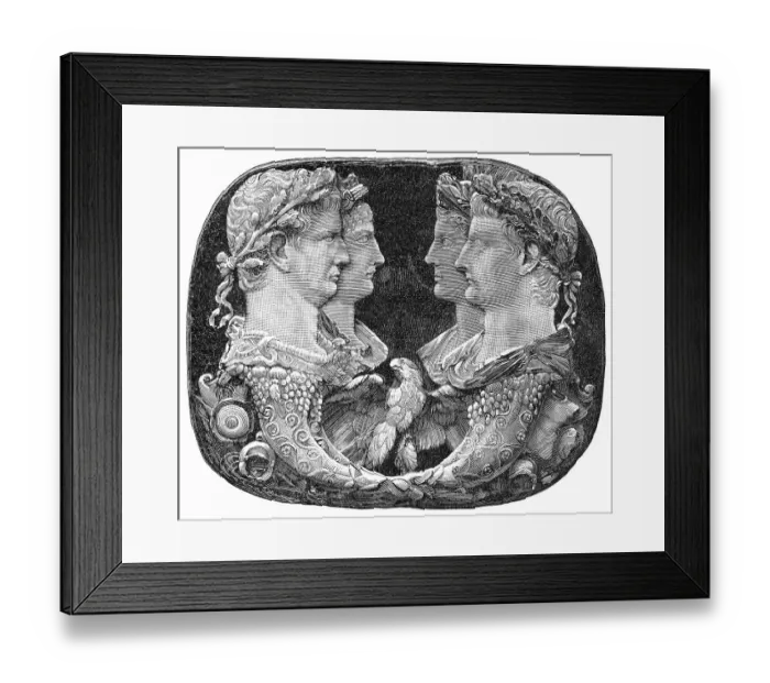 Framed Print : On the left the Roman emperor Claudius and his wife Agrippina