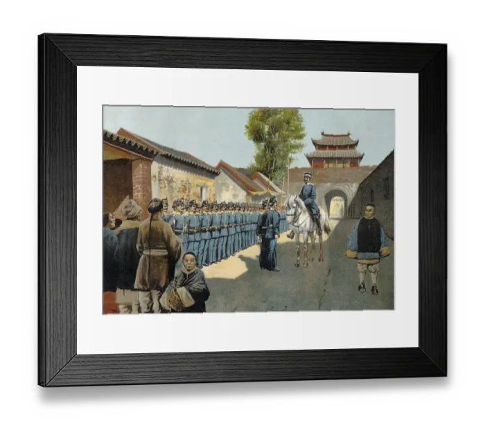 Framed Print : German troops of naval infantry of the Kiautschou Bay concession in China