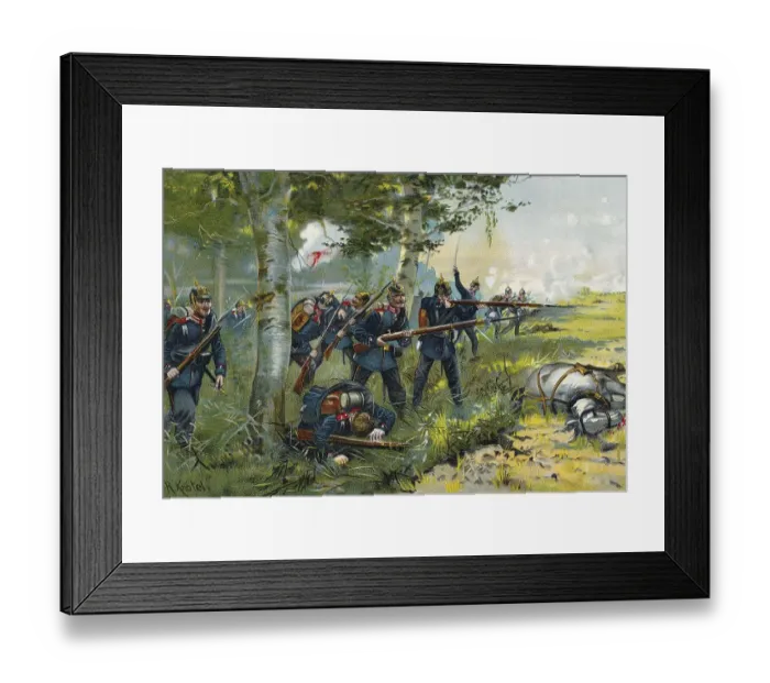Framed Print : The Rifle Battalion 9 from Lauenburg in the Battle at Gravelotte or Bataille de Saint-Privat