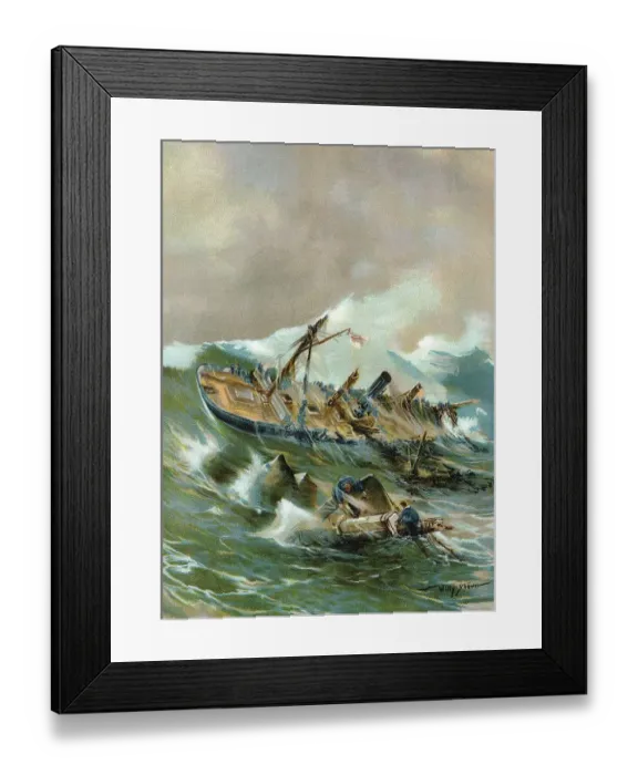 Framed Print : The sinking of the SMS Iltis near Qingdao (Tsingtao) Framed Print : The sinking of the SMS Iltis near Qingdao (Tsingtao)