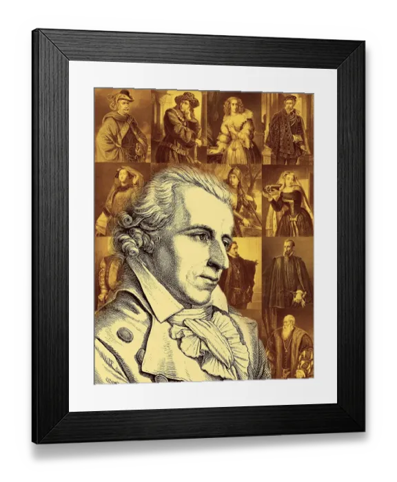 Framed Print : Portrait and characters from the works by Friedrich Schiller