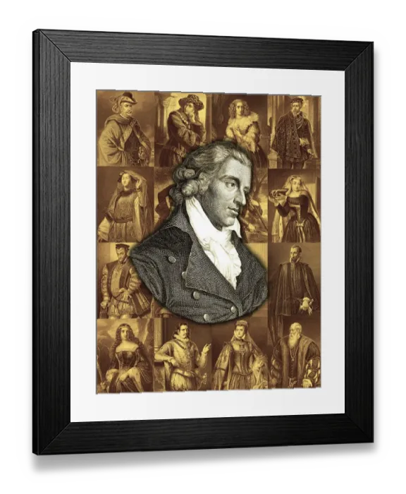 Framed Print : Portrait and characters from the works by Friedrich Schiller Framed Print : Portrait and characters from the works by Friedrich Schiller