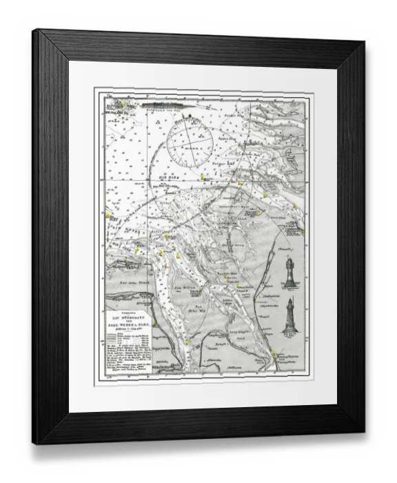 Framed Print : Historical hydrographic map, Baltic Sea Framed Print : Historical hydrographic map, Baltic Sea