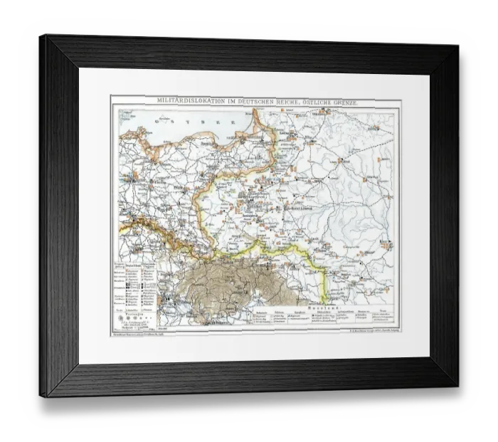 Framed Print : Historical military map of Germany