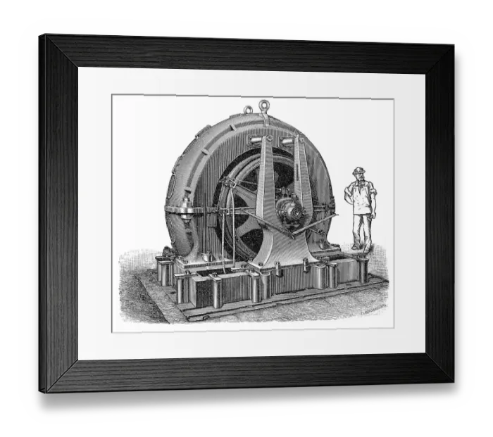 Framed Print : Historical illustration, 1894, historic generators Framed Print : Historical illustration, 1894, historic generators