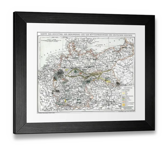 Framed Print : Map of industry, German Empire