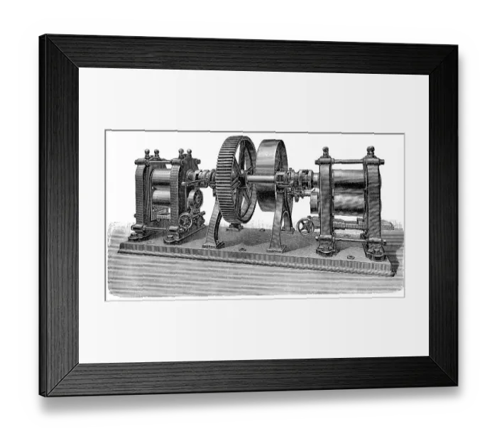 Framed Print : Historical illustration, machine for coin production Framed Print : Historical illustration, machine for coin production