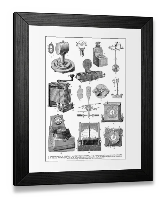 Framed Print : Historical Telegraphs, 1894, historische Telegrafen