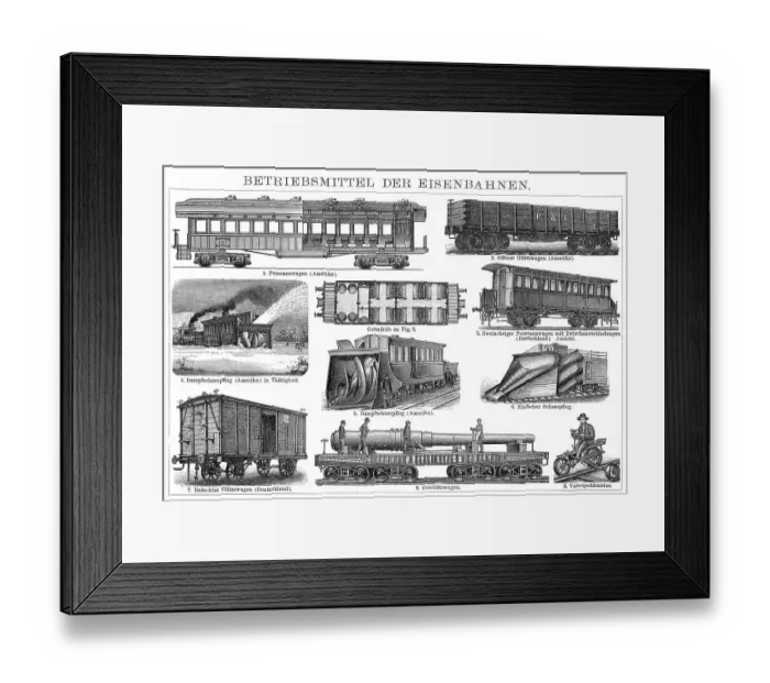 Framed Print : Historic illustration, special railway wagons