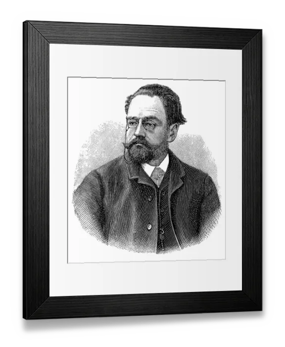 Framed Print : Emile Francois Zola, 1840 - 1902