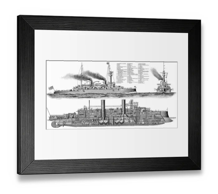 Framed Print : SMS Kaiser Friedrich III, His Majesty's Ship Emperor Frederick III