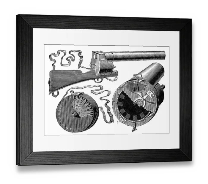 Framed Print : Chronophotographic gun, 1883, by Etienne-Jules Marey