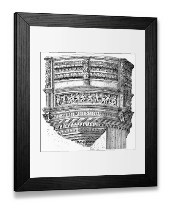 Framed Print : Historical architectural illustration from the 19th Century