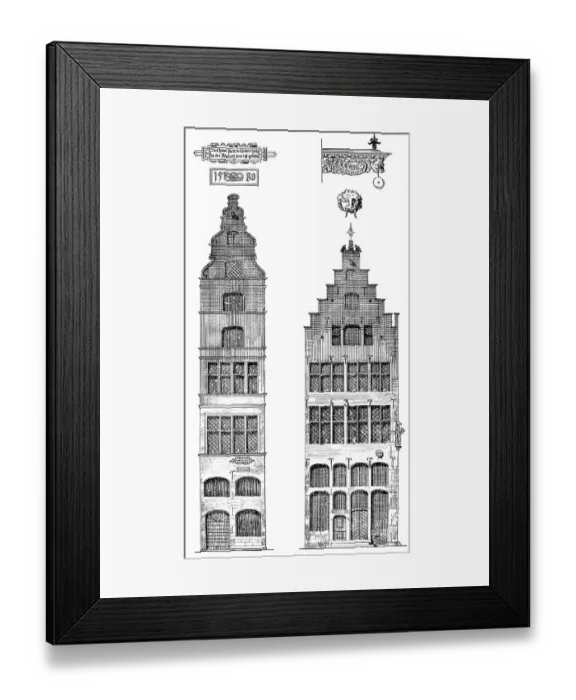 Framed Print : Historical architectural illustration from the 19th Century