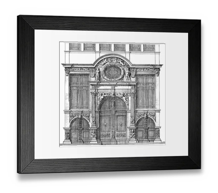 Framed Print : Historical architectural illustration from the 19th Century
