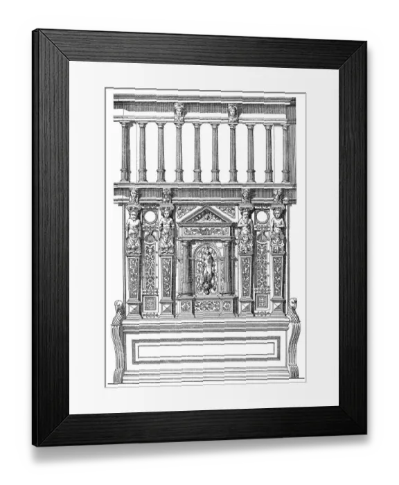 Framed Print : Historical architectural illustration from the 19th Century