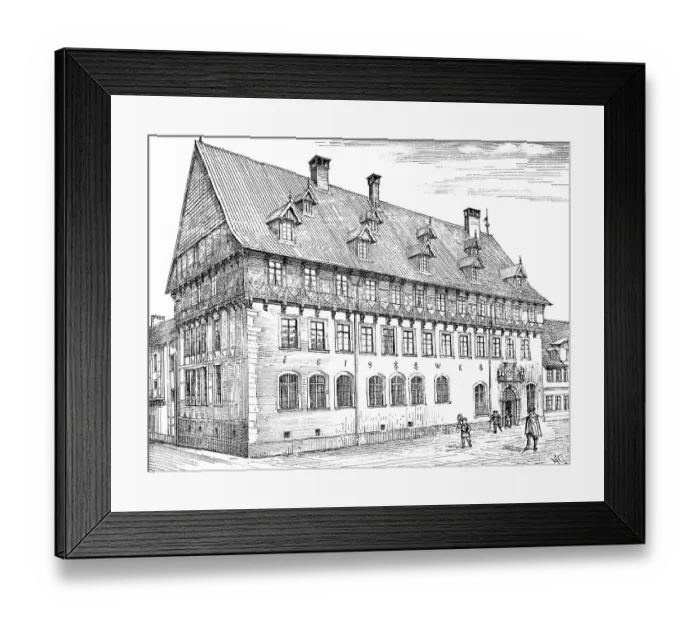 Framed Print : Historical architectural illustration from the 19th Century
