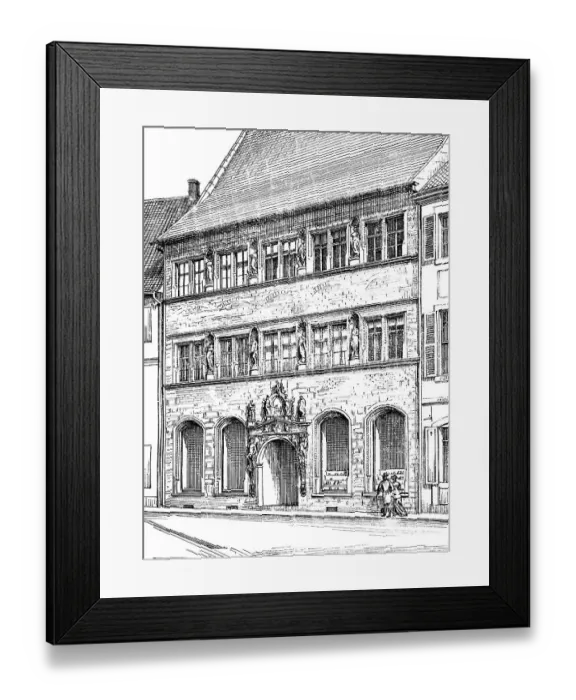 Framed Print : Historical architectural illustration from the 19th Century