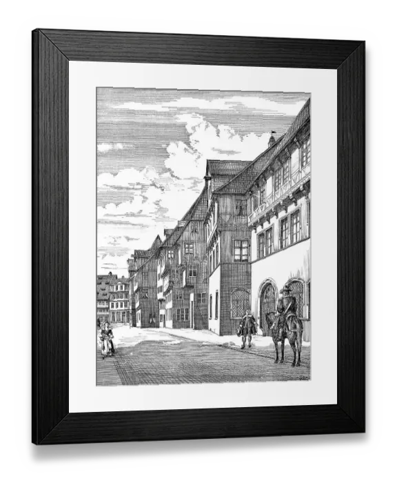 Framed Print : Historical architectural illustration from the 19th Century