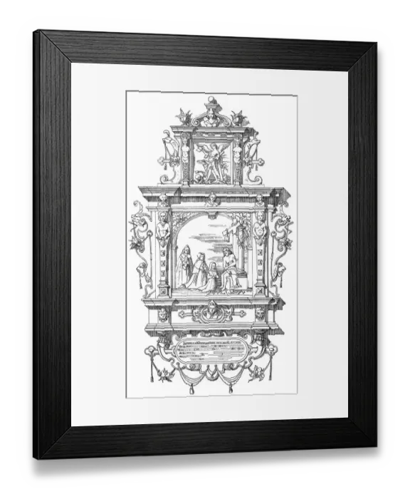 Framed Print : Historical architectural illustration from the 19th Century