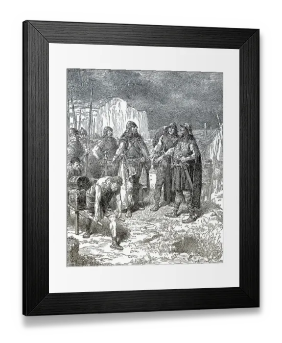 Framed Print : Treaty of Hengist or Hengest and Horsa or Hors with Vortigern