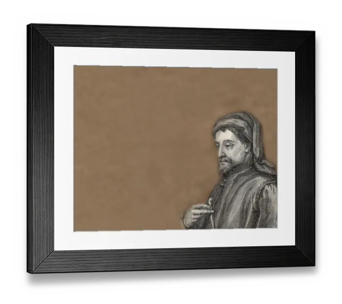Framed Print : Portrait of Geoffrey Chaucer, ca. 1343 - 1400 Framed Print : Portrait of Geoffrey Chaucer, ca. 1343 - 1400
