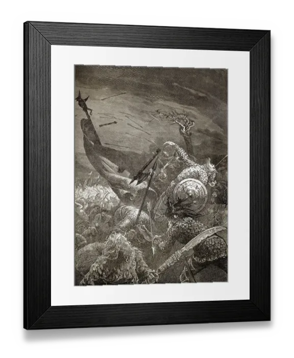 Framed Print : The death of Harold II or Harold Godwinson Framed Print : The death of Harold II or Harold Godwinson