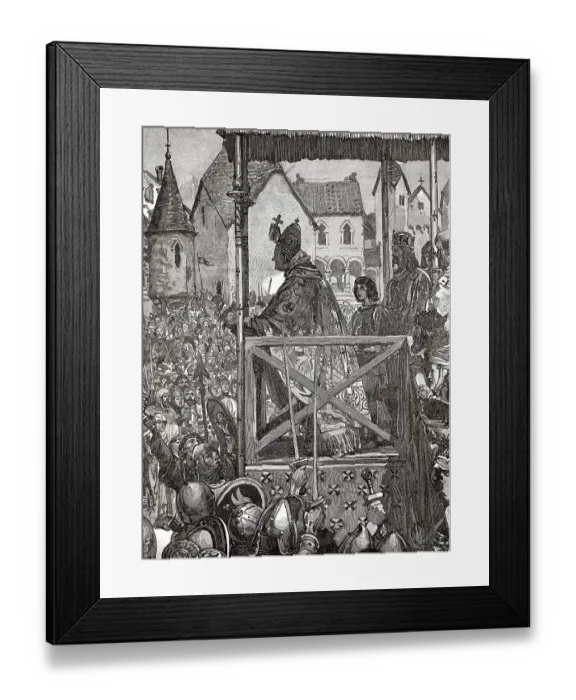 Framed Print : Pope URBAN II, c. 1035-1099, preaching the First Crusade in the marketplace during the Council of Clermont Framed Print : Pope URBAN II, c. 1035-1099, preaching the First Crusade in the marketplace during the Council of Clermont