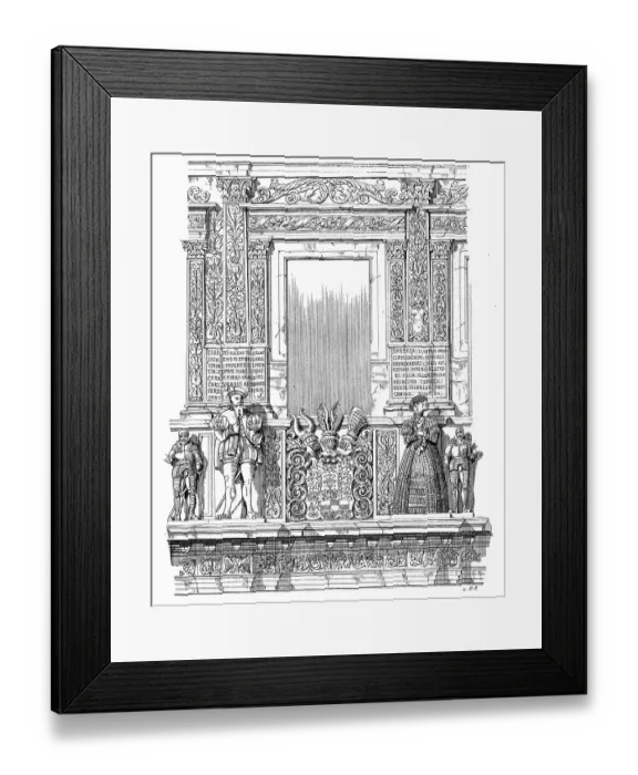 Framed Print : Historical architectural illustration from the 19th Century