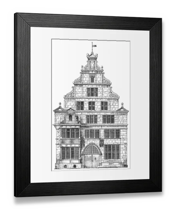Framed Print : Historical architectural illustration from the 19th Century