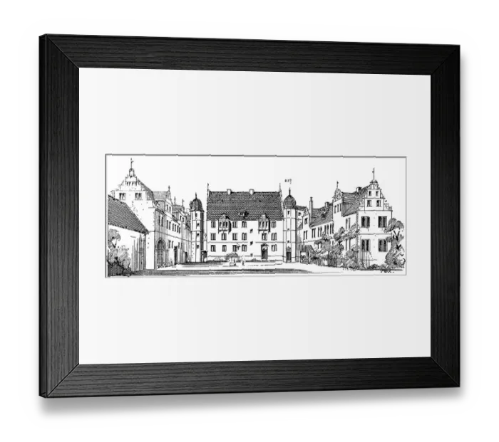 Framed Print : Historical architectural illustration from the 19th Century