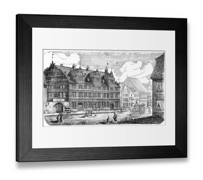 Framed Print : Historical architectural illustration from the 19th Century