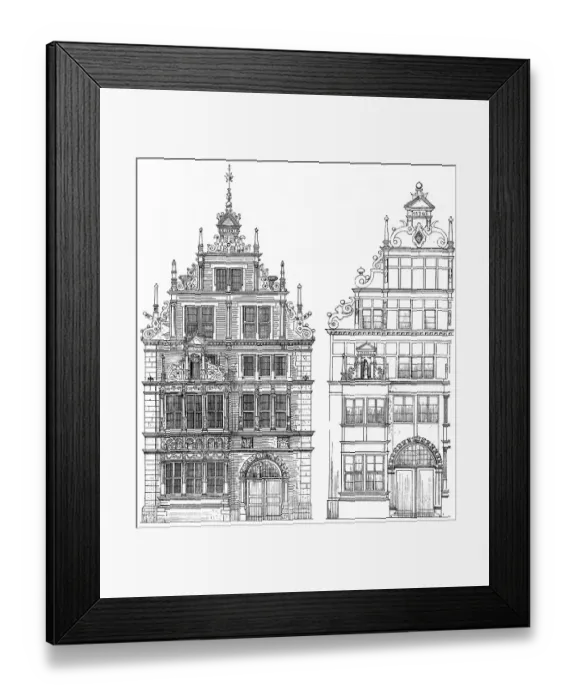 Framed Print : Historical architectural illustration from the 19th Century
