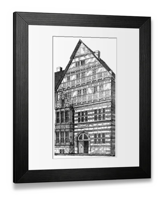 Framed Print : Historical architectural illustration from the 19th Century